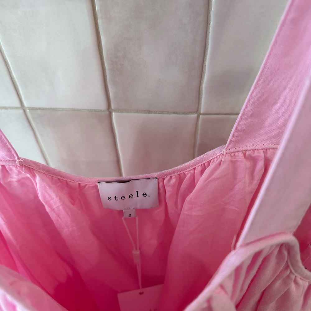 Pink Ruffled Tiered Mini Sundress - Picture 2 of 3